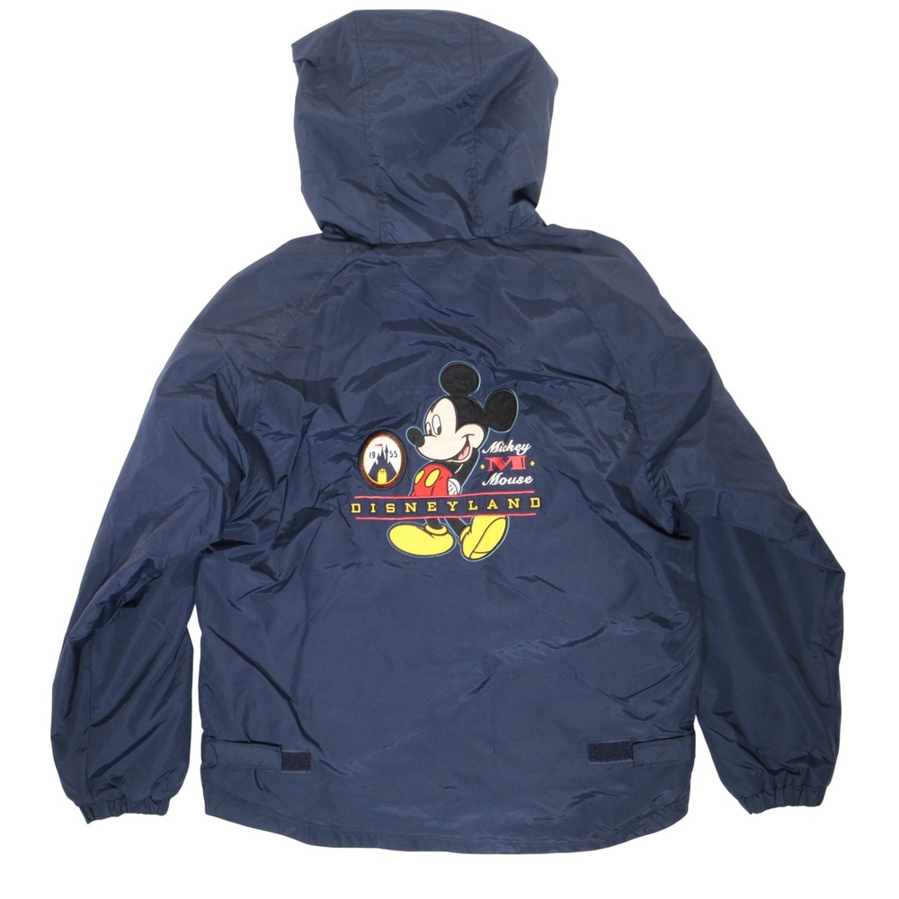 VTG Disneyland Resort Jacket Men S Mickey Mouse Embroidery Hood Windbreaker Navy